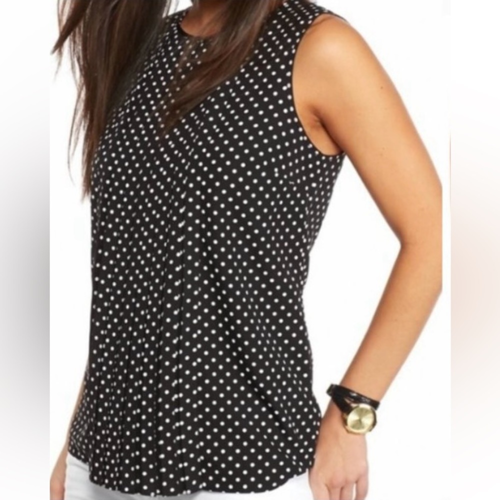 Michael Kors Black and White Polka Dot Blouse